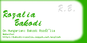 rozalia bakodi business card